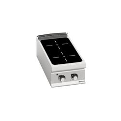 Cucina in vetroceramica professionale - PAOLO 900 - 400x900x340mm - 8,0 kW - 2 piastre - da banco