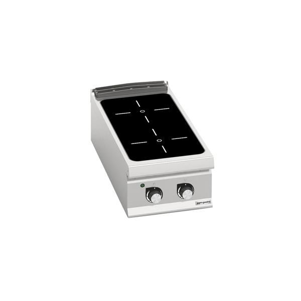 Cucina in vetroceramica professionale - PAOLO 900 - 400x900x340mm - 8,0 kW - 2 piastre - da banco