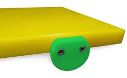 (2 pz) Fermi antiscivolo per tagliere - 40x10mm - Spessore: 35mm - Conforme HACCP - Verde
