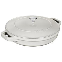 STAUB | STACKABLE SET - طقم طناجر طبخ - قطعتين - قطر 240 مم - حديد زهر - أبيض الكمأ