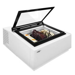 Countertop Ice Cream Display Freezer - 670mm - Static cooling - for 3 x 5 litres Napoli pans - White - hinged glass lid