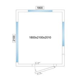 Kühlzelle - 1800x2100mm - 5,88m³ - mit 3 Glasseiten