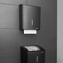 AIR-WOLF | Distributore di asciugamani di carta - per 600 asciugamani - Acciaio inox - Nero