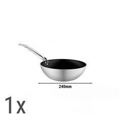 (3 st) Wokpanna set - Aluminium - 3,5 mm gods - Ø 24/28/30 cm - non-stick - passar el/keramik/gas (ej induktion)