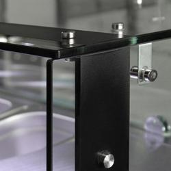 Pizzawerkbank ECO - 1400x700mm - met granieten werkblad - met 3 deuren - incl. glasvitrine LED - 6x GN 1/4