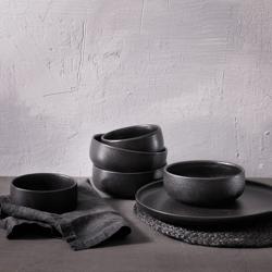 (12 pcs) UNIVERSE | Deep Plate - Porcelain - Ø210mm - Black