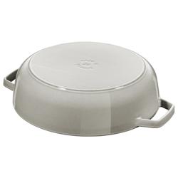 STAUB | Enameled Cast Iron Round Braiser – Ø28 cm - White Truffle - Self-Basting Chistera Lid - Oven-Safe to 240 °C