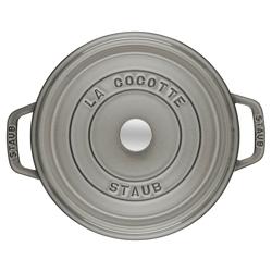STAUB | Cocotte Round Enamelled Cast Iron Casserole Dish – Ø 280 mm – Graphite Grey