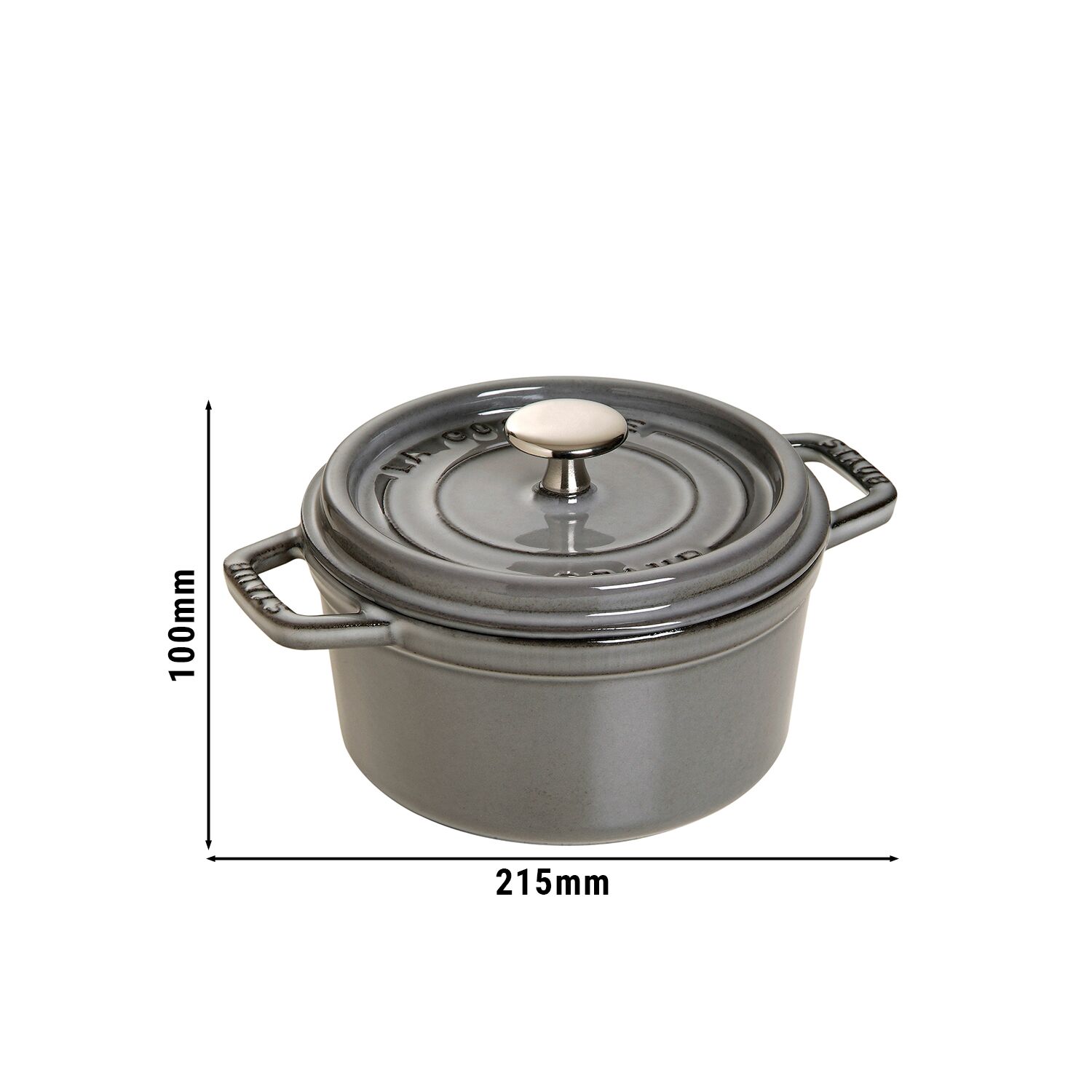 STAUB | Mini Cocotte Round Enamelled Cast Iron Casserole Dish – Ø 160 mm – Graphite Grey