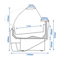 Ijsvitrine LEO - 1960mm - Convectie - voor 20x 5 liter ijscontainers - Wit