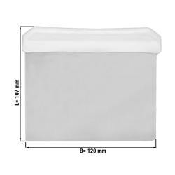 Raspador de massa - Lâmina em aço inoxidável - 120x107mm - Cabo em plástico
