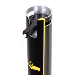 Dozownik płynu dezynfekującego i mydła - uruchamiany nożnie - 1400 ml - aluminium	