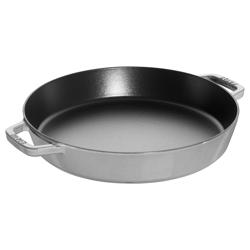 STAUB| Enameled Cast Iron Paella Pan with Side Handles – Ø 34 cm - Smooth Interior for Paella & Searing