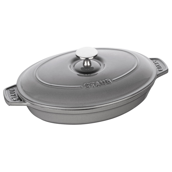 STAUB | SPECIALITIES - Форма для духовки с крышкой - овальная - 230 мм - Чугунная - Серый графит