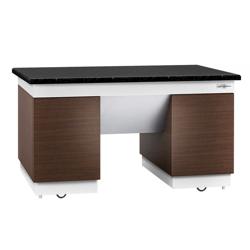 Element neutru - 1600x1000x900 mm - blat din granit negru, mobil, 4 uși cu soft-close, 4 roți pivotante - pentru linia de servire