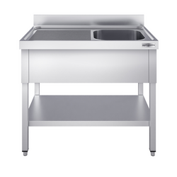 Mesa com pia de lavagem com base PREMIUM - 1,0 m - 1 pia à direita C 50 x L 50 x P 30 cm