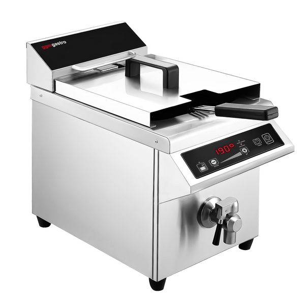 Frytownica indukcyjna - 8 litrów - 3,5 kW - kran spustowy	