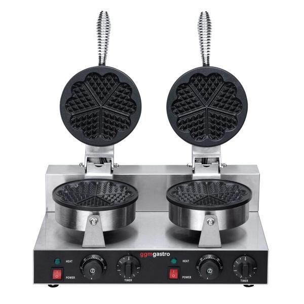 Waffle iron - Double - Manual - 2.6 kW - Shape: Heart-shaped