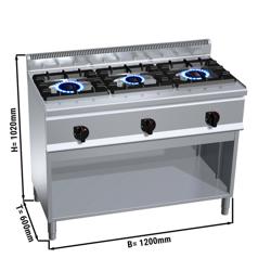 Gasfornuis - LORENZO 600 - 1200x600mm - 31,0 kW - 3 pits