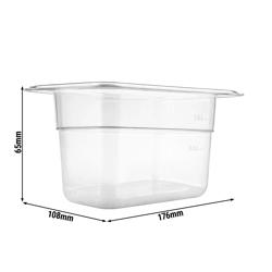 Polycarbonaat GN bak 1/9 - Helder - Hoogte: 65mm