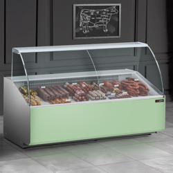 Comptoir vitrine réfrigérée - 1881x979mm - +2/+6°C - 387L - Façade vert clair - 3 portes