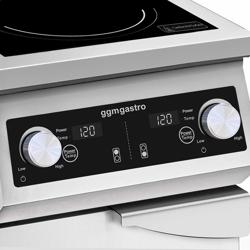 Fourneau à induction - 10kW - 2 foyers - sur soubassement 1 porte