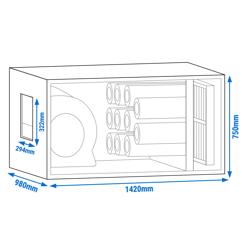 Sistem de purificare a aerului  4400 m³ - cu filtru pre și cărbune activ
