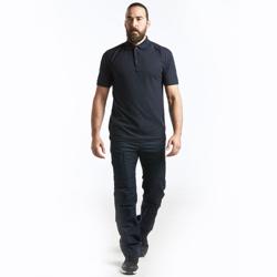 (5 stuks) Heren poloshirt polykatoen korte mouw - zwart - Maat: XS