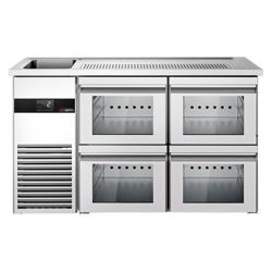 منضدة البار PREMIUM - 1550x700mm - 4 أدراج زجاجية