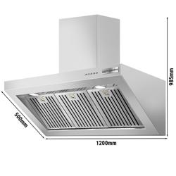 Plasma afzuigkap - 1200mm - 96% luchtzuivering (recirculatie) - met snelheidsregelaar, motor - inclusief plasmafilter, lamellenfilters en LED-verlichting