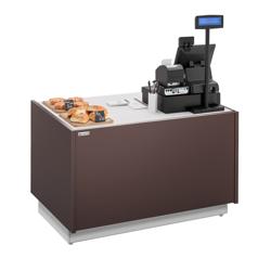 Pénztárpult RIGA & LED világítással - 1058x990 mm - fehér előlap