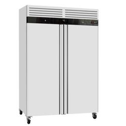 Upright Fridge Stainless steel ECO - GN 2/1 - 1400L - with 2 doors & Rails & support grids - On castors - Plastic inner door lining