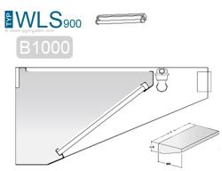 Wandafzuigkap RVS - 900mm diep - 1000mm - zonder motor - met 2 labyrintfilters en verlichting