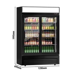 Frigo per bibite - 880 litri - con 2 porte scorrevoli in vetro e display pubblicitario