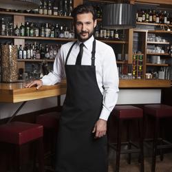 (6 pieces) KARLOWSKY | Basic Bib Apron – Black - 750×900 mm - Adjustable Neck