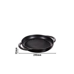 STAUB | Pure Grill Round Cast Iron Grill Pan – Ø23 cm - Black