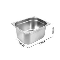 Edelstahl-Behälter GN 1/2 - Höhe: 150mm