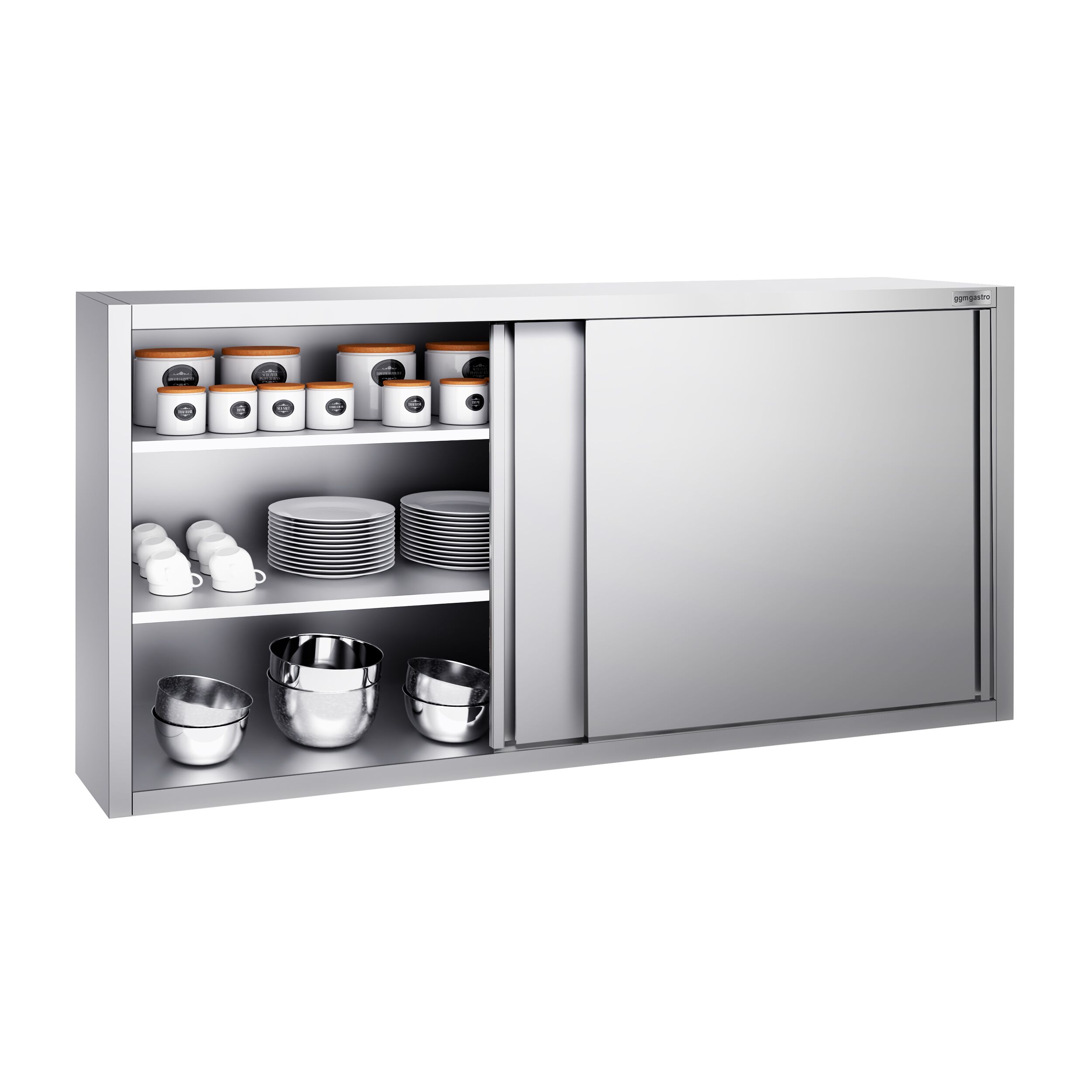 Armoire murale en acier inoxydable PREMIUM - 2000x400mm - avec portes coulissantes - 1000mm de haut