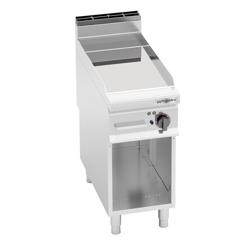Elektrische bakplaat - hardverchroomde plaat - 5,7kW - Glad - Bakoppervlak: 396x667mm - met open onderbouw