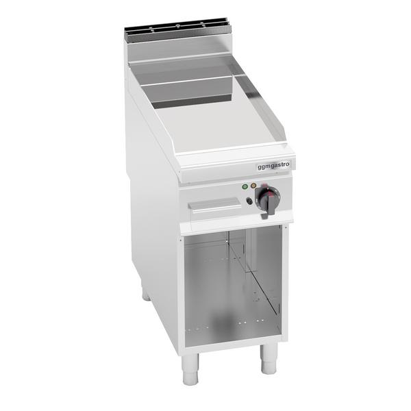 Fry Top Elettrico Professionale - piastra al cromo duro - 5,7 kW - Liscio - Superficie di cottura: 396x667mm - incl. sottotelaio