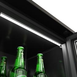 Bar Arkası Şişe Soğutucu - 900mm - 220L - Çift Cam Kapı ile - Siyah