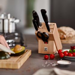 ZWILLING | VIER STERNE – zestaw noży w blokach – 8 sztuk – naturalny