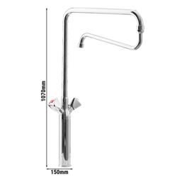 Mitigeur monotrou - col haut400+320mm - avec bec pivotant, débit18L/min & raccord1/2" - entraxe34mm