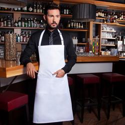 KARLOWSKY | Cepli  Basic Bistro Önlüğü - Beyaz