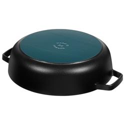 STAUB | Enameled Cast Iron Round Braiser – Ø24 cm - Black - Self-Basting Chistera Lid