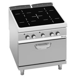 Keramische kookplaat - PAOLO 900 - 800x900x940mm - 20,68 kW - 4 kookzones - incl. elektrische heteluchtoven - 4,68 kW