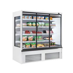 Murale Refrigerato Professionale - 1875mm - 683l - +2°/+4°C - con 3 porte a battente in vetrocamera & 4 ripiani - Bianco