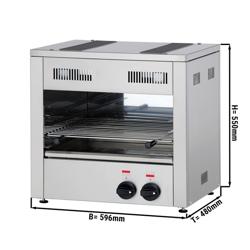 Kaasulla toimiva pita-uuni / salamanteri INFRAROT - 3,3 kW - 2 poltinta