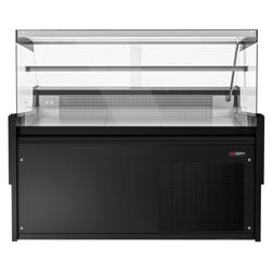 Koelvitrine - 1580x975mm - rechte frontruit - 2 schuifruiten - LED-verlichting - 140 liter - zwart