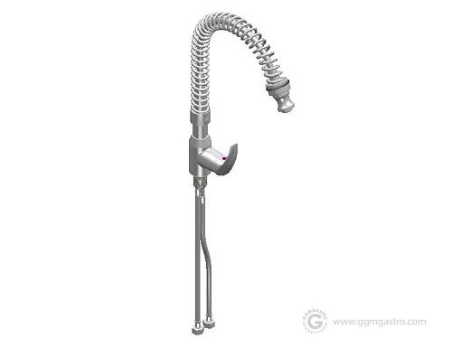 Monobloc mixer tap 6000 - with swivel spout & flexible hose - height 450mm